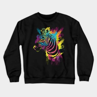 Zebra Splatters Crewneck Sweatshirt